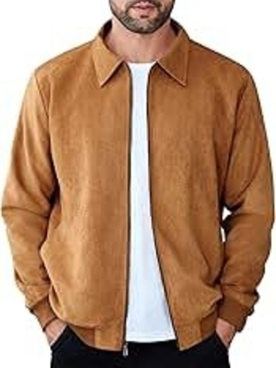 Coofandy Other - Classic Men's Zip Front Jacket in Camel